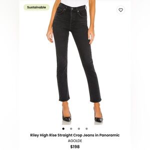 AGOLDE Riley Crop Black High-Rise Slim Straight Jeans – Size 26